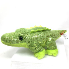 Wild Republic Green Alligator Plush 10" Long Shimmering Shiny Scales