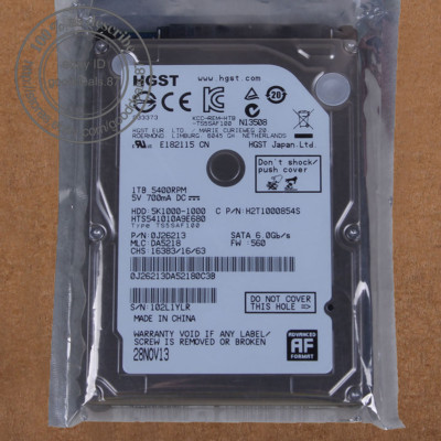 Hitachi HCC541010A9E680 2.5インチHDD 1TB Hitachi HTS541010A9E680 - 1TB 5.4K RPM SATA 9.5mm 2.5