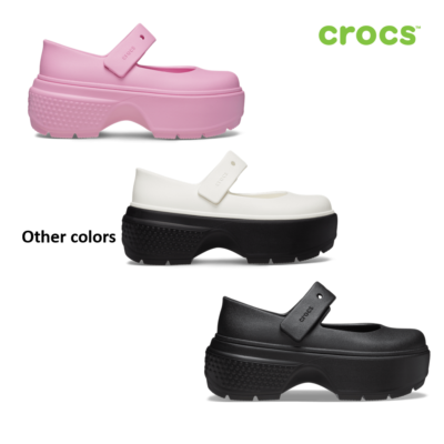 NEW CROCS STOMP MARY JANE 209939-0WX Chalk/Black WHITE | eBay