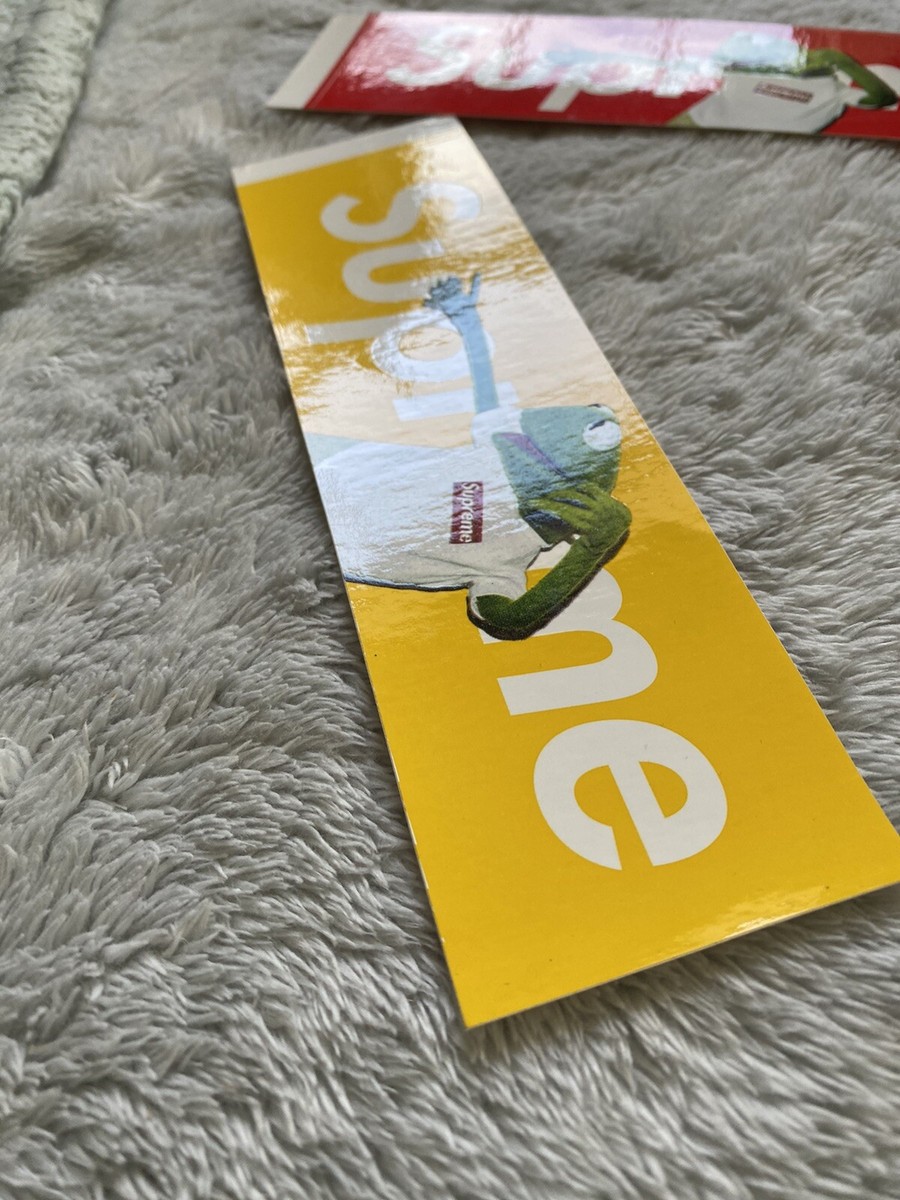 Supreme Kermit Box Logo Sticker Set Of 2 Authentic Red Yellow | eBay