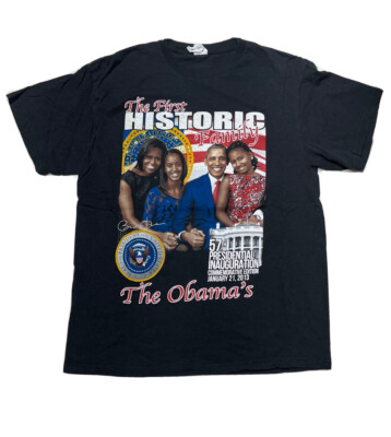 VINTAGE President Barack Obama First Family T-shirt Men's Large
