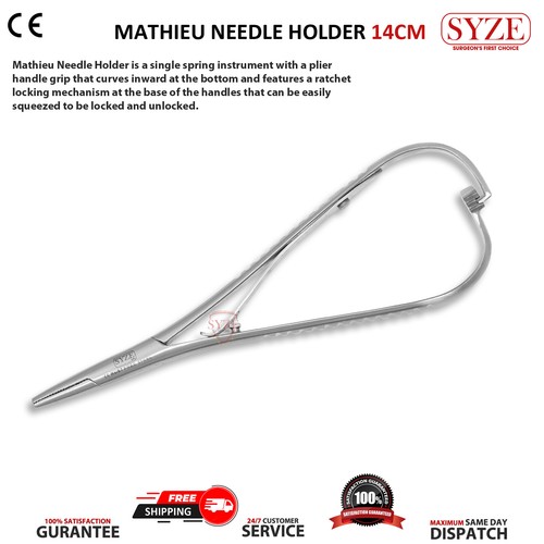 Mathieu Porta Aghi 14cm Sutura Chirurgia Dentale Strumenti Singola Molla CE - Foto 2 di 3
