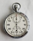Chrome Plated Heuer Stopwatch Valjoux 57 w/ Running Seconds - Broken Mainspring
