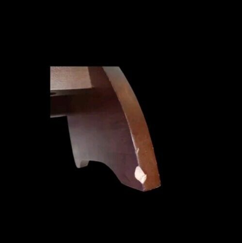 Robert Smith Wooden Footstool W/ Padded Cushion 100% PVC Vinyl Brown & Burgundy - Picture 3 of 11