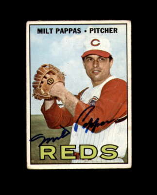 Milt Pappas Hand Signed 1967 Topps Cincinnati Reds Autograph
