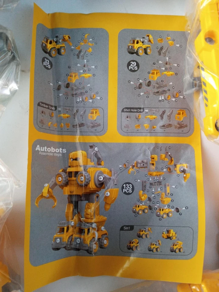 Wajetor 5-in-1 Build The Autobots Robot Toys , Building Deformed DIY Transformer - Image 3 of 4