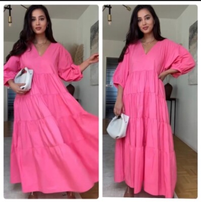 ZARA Size S Tiered Poplin Pink Maxi Dress Voluminous New Flowy RELAXED | eBay ZARA Size S Tiered Poplin Pink Maxi Dress Voluminous New Flowy RELAXED | eBay