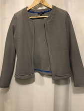 Ladies Womens Monochrome Peerless Aspect Classic Multi Stripe Jacket Blazer Nwot