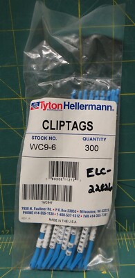 Hellermann Tyton Clip-Tags Wire Marker Number ''6'' Lot of 300 16ga to 10ga