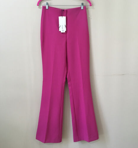 ZARA Womens M Flare Pants TROUSERS Hi Rise HOT PINK Fuchsia Blogger Fav New