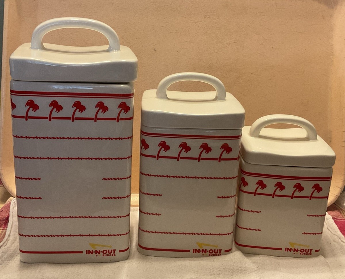 【激レア品！】In-N-Out Burger キッチンキャニスター 🍔 In-N-Out Burger Restaurant Ceramic Canister Jar 6 piece