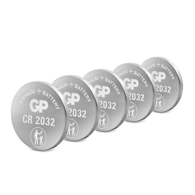 5x GP Knopfzellen CR2032 CR 2032 Lithium Batterien 3V Industrie Zellen 