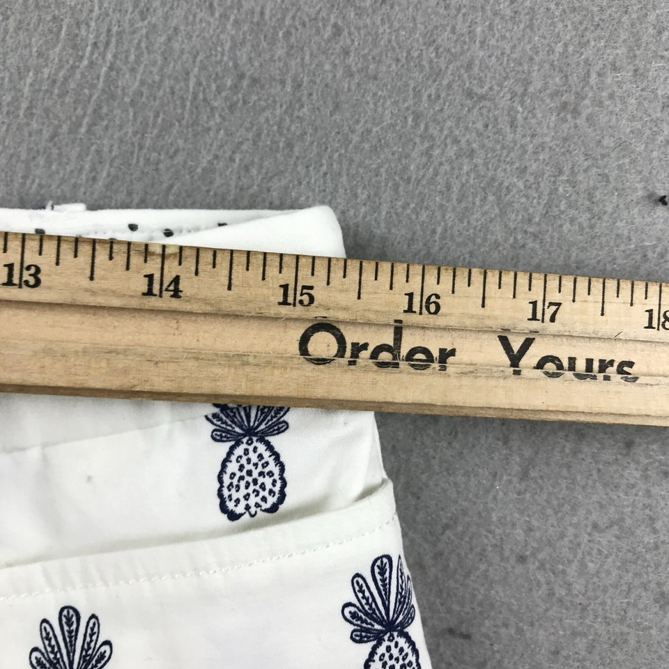 Talbots Pants Women 8P White Pineapple AOP Perfect Skimmer Crop