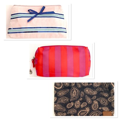 Lot of 3 H&M-SOHO NY-LEVI S Zip Clutch Cosmetic Bag