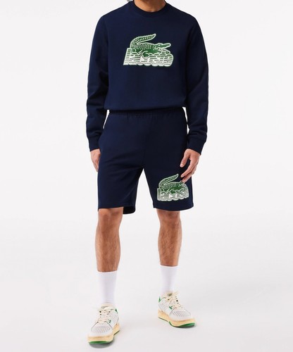 Lacoste Größe L (Large) Herren Shorts ungebürstet Baumwolle Fleece dunkelblau - Bild 11 von 11