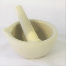 Small 3" porcelain mortar pestle lab kitchen pharmacy medicine herb pill crusher