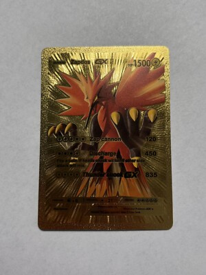Zapdos GX Zap Cannon HP1500 Gold Foil Fan Art Display Card M/NM | eBay