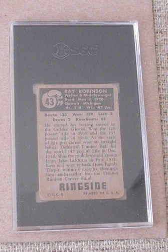 Sugar Ray Robinson 1951 Topps Ringside #43 SGC 1 & 1949 The Ring Boxing Magazine - Bild 6 von 16
