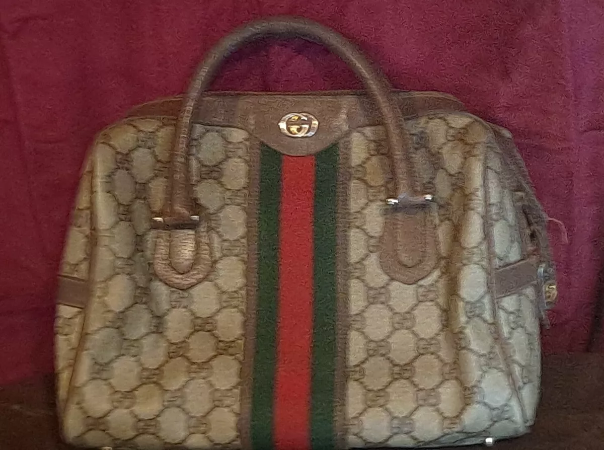 RARE Vintage Gucci GG Monogram Boston Bag.