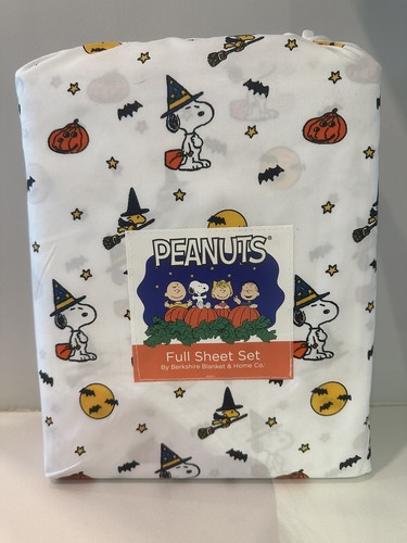 NUEVO 2024 Peanuts Halloween Berkshire Juego Completo de Sábanas Snoopy Woodstock Bruja Calabaza