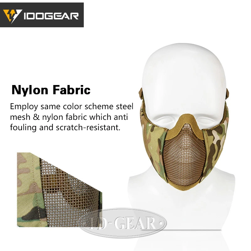 IDOGEAR Tactical Half Face Foldable Mesh Mask Protective Hunting Gear Paintball - Image 3 of 4