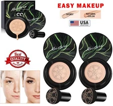 2× Air Cushion CC BB Cream Concealer  Mushroom Head Foundation Moisturizing US