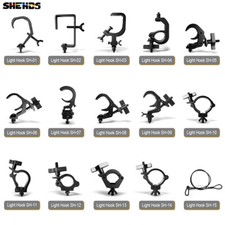 SHEHDS Stage DJ Lighting Clamps Truss Hook Foldable Light Hook/Safety Rope Black