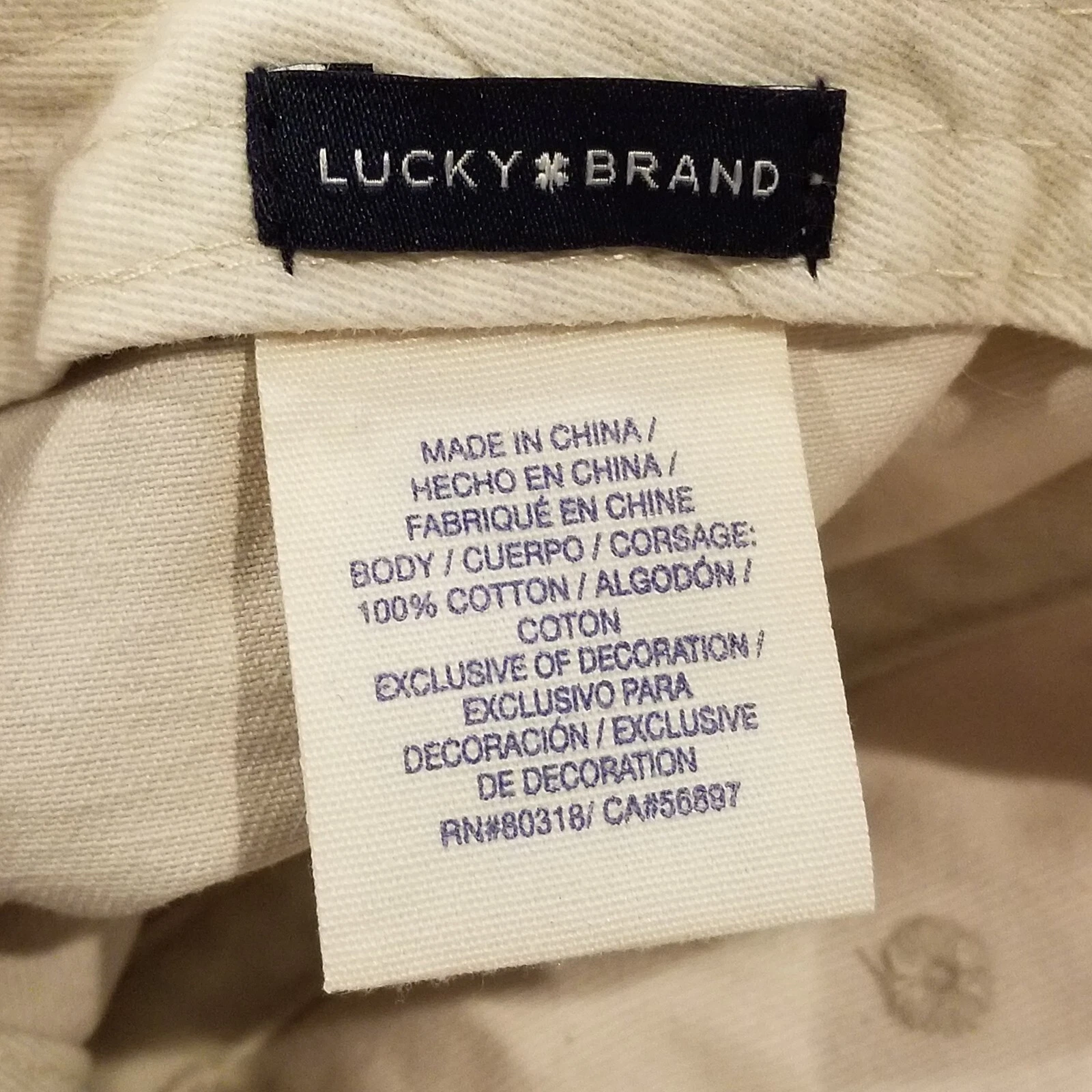 Lucky Brand Hat Cap Leather Strap Back Pacific Ocean Islands AOP Allover