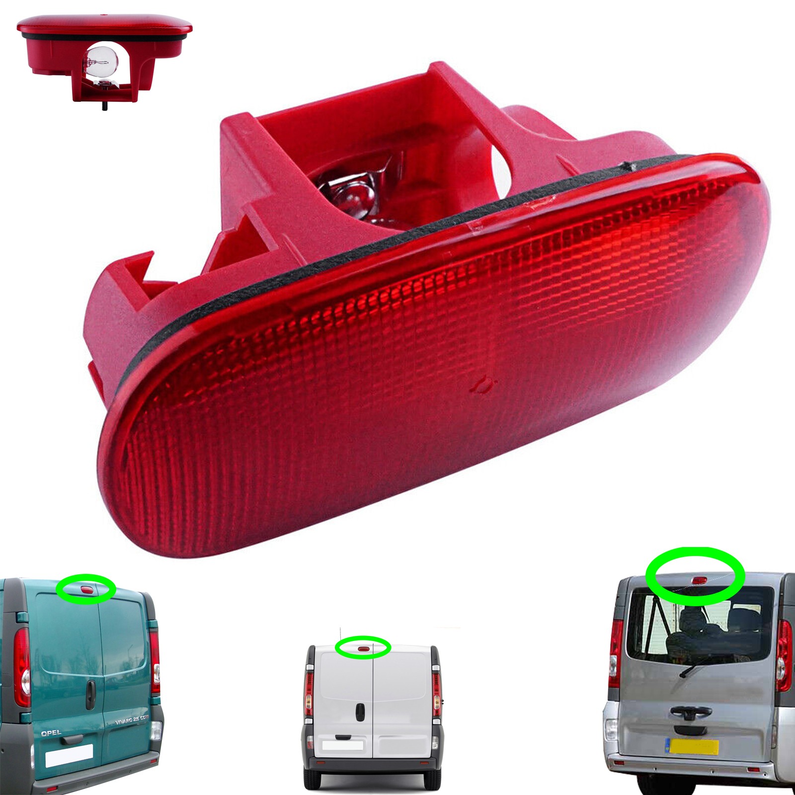 Feu stop additionnel NV300 Primastar 2654000QAC 2654000QAB troisième feu de stop rouge