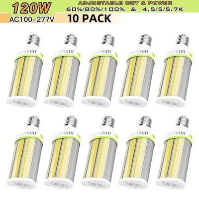10PCS -120W LED Corn Light Bulbs For Shoebox Canopy Wall Pack Enclosed Fixtures