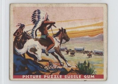 1933 Wild West Series R172 Puzzle Back A Wagon Train Attack #3 7xr