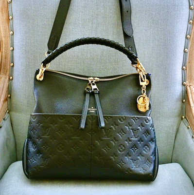 Louis Vuitton Black Maida Hobo w/ Violet Blue Interior & Pockets