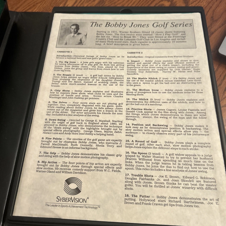 Bobby Jones "Cómo Juego al Golf" Sybervision Edición Limitada Coleccionista 1987 Foto 3 de 4