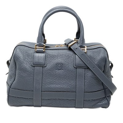LOEWE Goatskin Anagram Paseo 30 Satchel Pre-Loved Denim