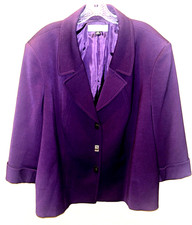 Tahari Arthur S. Levine Women Purple Plus Sz 24W Blazer Jacket Elegant Work C 1