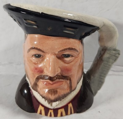 ROYAL DOULTON KING HENRY VIII TOBY D6647 JUG 4'' VINTAGE 1975 GREEN LABEL ENGLAND