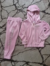 Juicy Couture Girls Velour  Glitter Logo  Full Tracksuit  - Size  3 Yrs