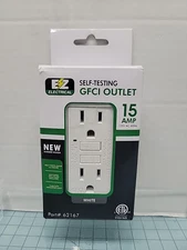 EZ Electrical Self Testing GFCI Outlet 15 AMP White Part  #62167 