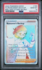 2022 POKEMON SWORD & SHIELD BRILLIANT STARS FULL ART/ROSEANNE'S BACKUP PSA 10