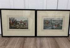 Framed Fox Hunting Prints Pair Of Prints Depicting Hunting Scenes Wall Hanging