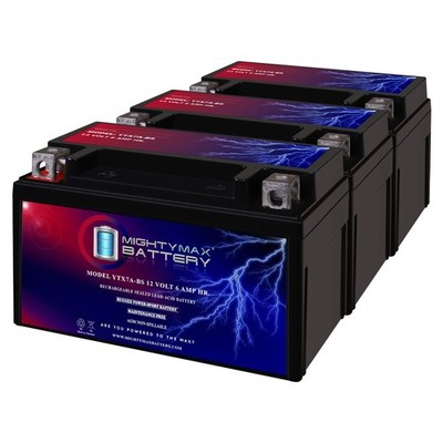Mighty Max 3 Pack - YTX7A-BS Battery for Fancy Scooters Peace GS-840 Moped