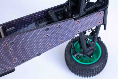 Blue Custom Color Carbon Fiber Chassis 5 Piece Kit For Kyosho Optima Mid - Picture 5 of 6