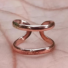 Solid Pure Copper Minimalist Healing Ring, Handmade, Unisex, Splint Ring