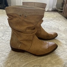 Vintage 1980 s/90 s Slouchy Cowgirl Boots Leather And Snakeskin Size 9D