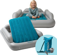 Toddler Travel Bed Portable Baby Children Inflatable Air Mattress Grey