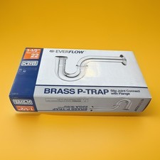 Everflow 1-1/2" Brass P-Trap Chrome Plated 22 Gauge Slip Joint 1 Unit