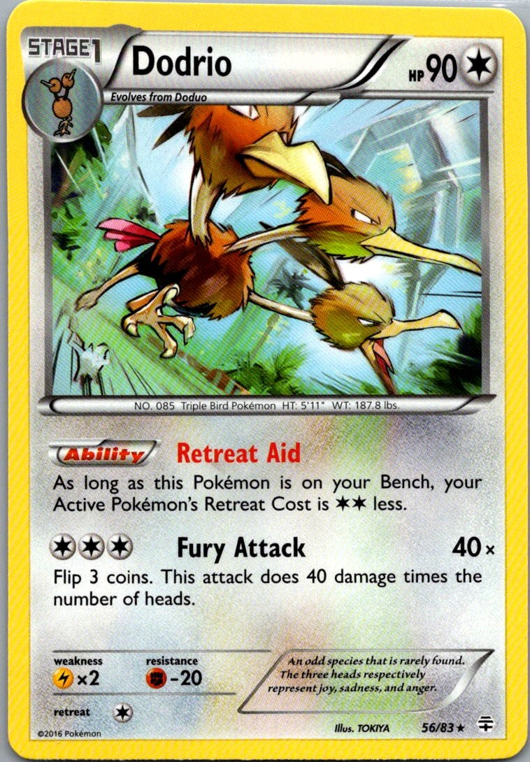 Pokemon Dodrio Normal Rare Generations 56/83 NM