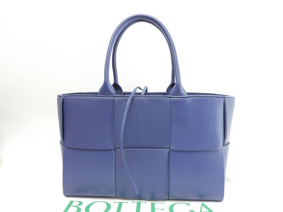 Bottega Veneta Small Arco Tote Bag Blue Leather Handbag Very Good thumbnail 9