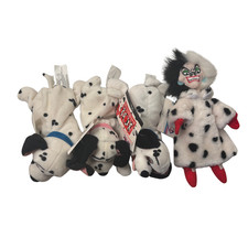 NWT Disney Store 101 Dalmatians Bean Bag Plush Set of 3 Jewel, Lucky and Cruella