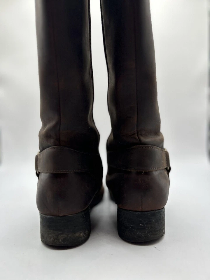 Bota de montar Clarks alta para mujer talla 6 cuero marrón hasta la rodilla punta redonda cremallera lateral Foto 3 de 4